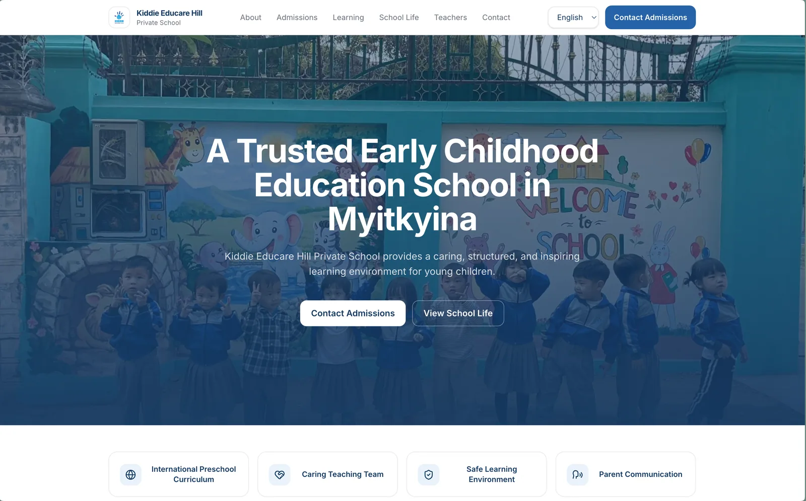 Kiddie Educare Hill website